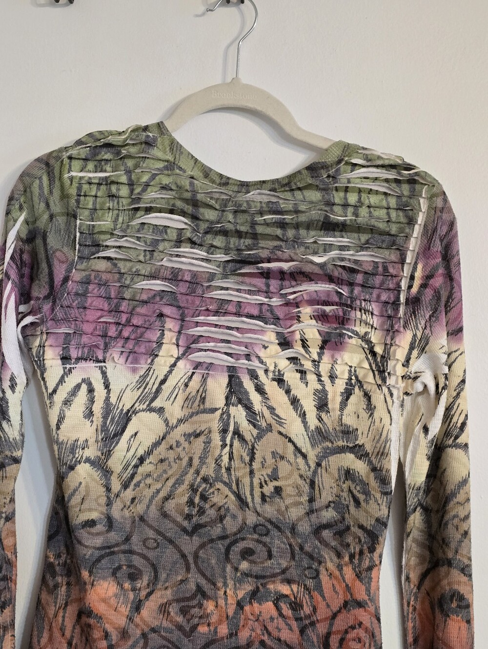 Cubism Multicolor Long Sleeve Blouse Top - Size Small - Picture 11 of 17